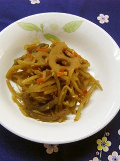 学校給食 ごぼうとレンコンのきんぴら-レシピのメイン写真
