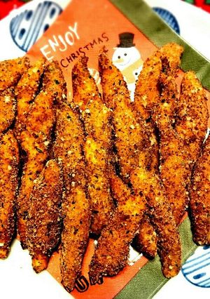 揚げ煎餅で!青のり風味チキンスティック☺-レシピのメイン写真