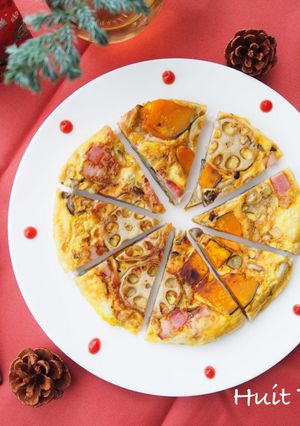 クリスマススパニッシュオムレツ-レシピのメイン写真