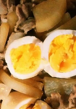 フライパンで☆豚肉、大根、卵の煮物-レシピのメイン写真