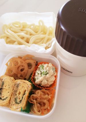 毎日男弁当⁂鶏ときのこのおうどん弁当-レシピのメイン写真