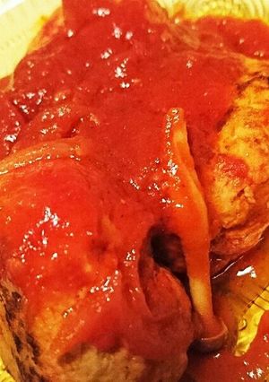 豚ハンバーグ トマト煮こみ-レシピのメイン写真