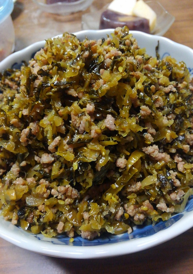 挽き肉と高菜漬けの簡単炒め-レシピのメイン写真