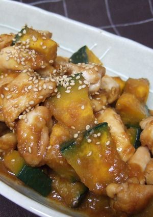 鶏むね肉とかぼちゃの味噌炒め煮-レシピのメイン写真