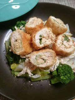 鶏ささみのロールフライde温野菜サラダ-レシピのメイン写真