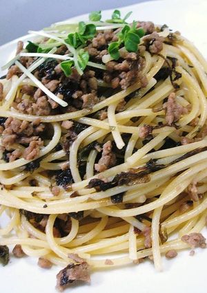 海苔とひき肉のパスタ♪-レシピのメイン写真