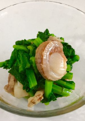 青菜とベビーホタテの生姜醤油-レシピのメイン写真