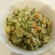 鮭と小松菜のガリバタご飯レモン風味