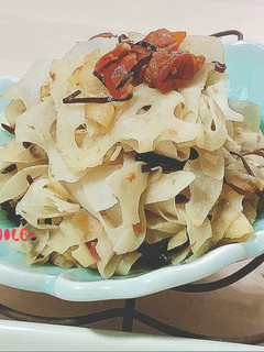 レンコンの梅干し焼き炒め♡-レシピのメイン写真