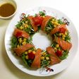 ノルウェーサーモンと水菜のからポンサラダ