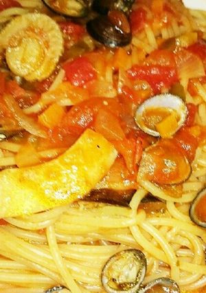 シジミの旨味☆シーフードトマトパスタ-レシピのメイン写真