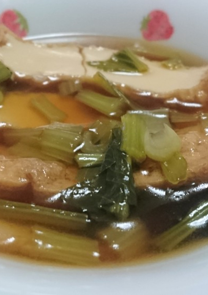 小松菜と揚げ豆腐の煮物-レシピのメイン写真