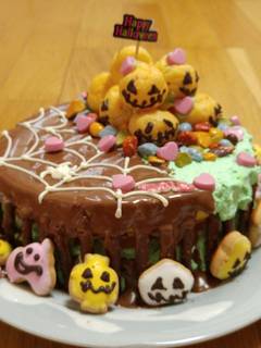 ハロウィン☆仲良しドクロさんケーキ