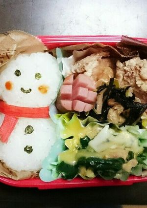 雪だるま弁当-レシピのメイン写真