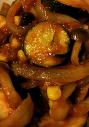 ＜無塩＞ズッキーニのトマト炒め-レシピのメイン写真
