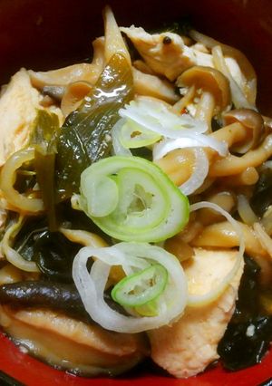鶏むね肉とワカメ もやしのにんにく醤油煮-レシピのメイン写真