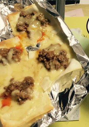 絶品肉ワンタンピザ-レシピのメイン写真