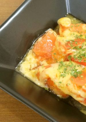 朝食☆チーズの焼きトマト　寒い朝に-レシピのメイン写真