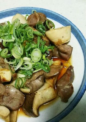 砂肝とエリンギのゴマポンあえ♪-レシピのメイン写真