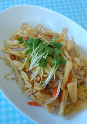 油揚げカリカリ！シャキシャキもやし炒め♪-レシピのメイン写真
