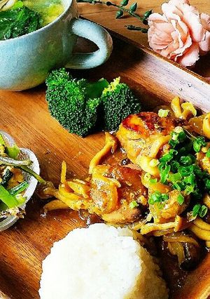 ✨鶏もも肉と茸のオイスターカレー炒め✨-レシピのメイン写真