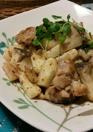 鶏肉と長芋のマヨポンマスタード炒め-レシピのメイン写真