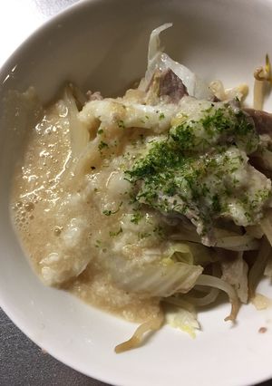 とろろかけの豚肉と白菜蒸し鍋-レシピのメイン写真