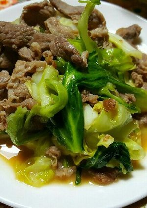 ラム肉とキャベツのバタポン炒め-レシピのメイン写真