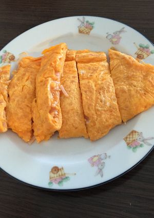 簡単！ハムとチーズのトロトロオムレツ！-レシピのメイン写真