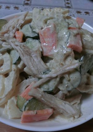 シャキシャキ蓮根とチキンのサラダ-レシピのメイン写真