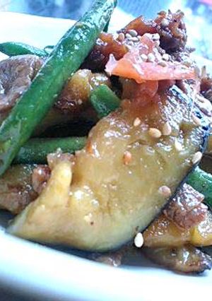 牛肉となすの梅にんにく炒め-レシピのメイン写真