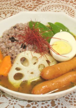 雑穀ごはんとウインナーのスープカレー-レシピのメイン写真