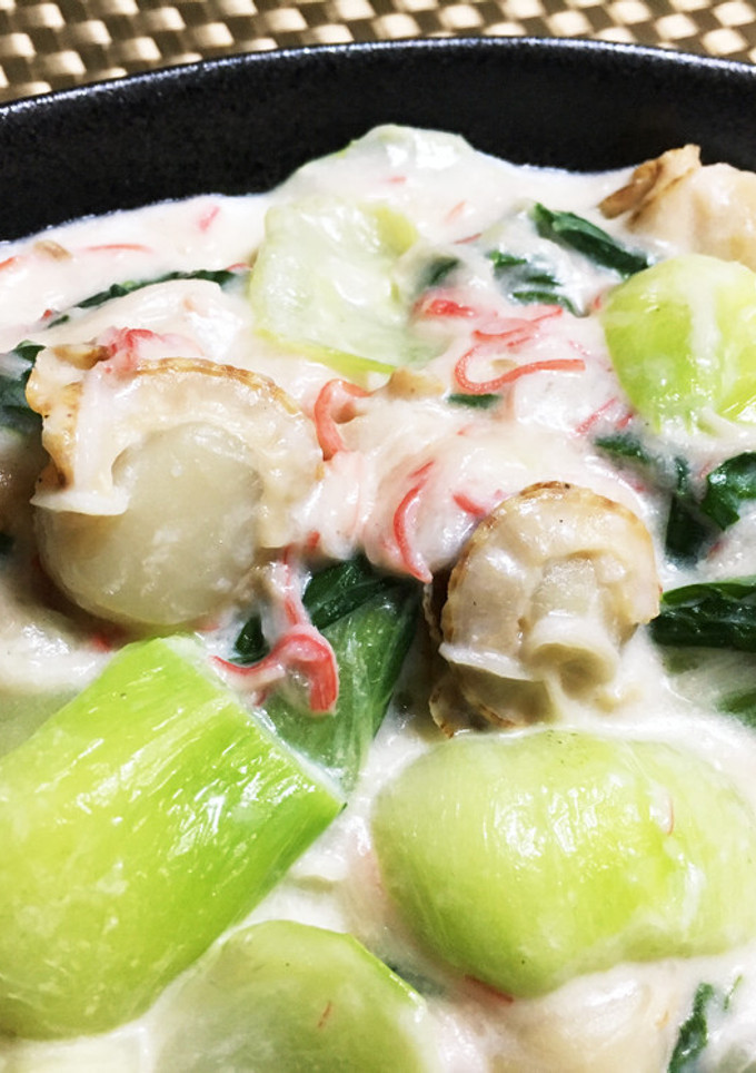 青梗菜とホタテのクリーム煮-レシピのメイン写真