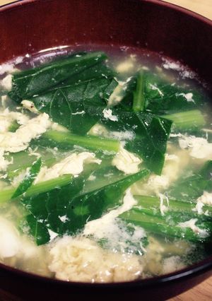 小松菜と卵の鶏がらスープ-レシピのメイン写真