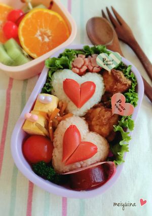 簡単キャラ弁・デコ弁♡ハートおにぎり♡♡-レシピのメイン写真