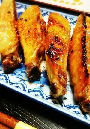 皮目パリパリなかジュワ～☆手羽中の塩焼き-レシピのメイン写真