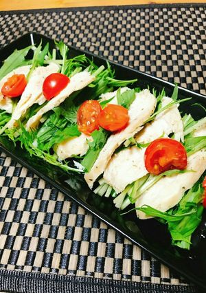 サラダチキンと水菜のサラダ-レシピのメイン写真