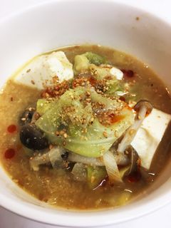野菜ときのことと豆腐の胡麻味噌スープ-レシピのメイン写真