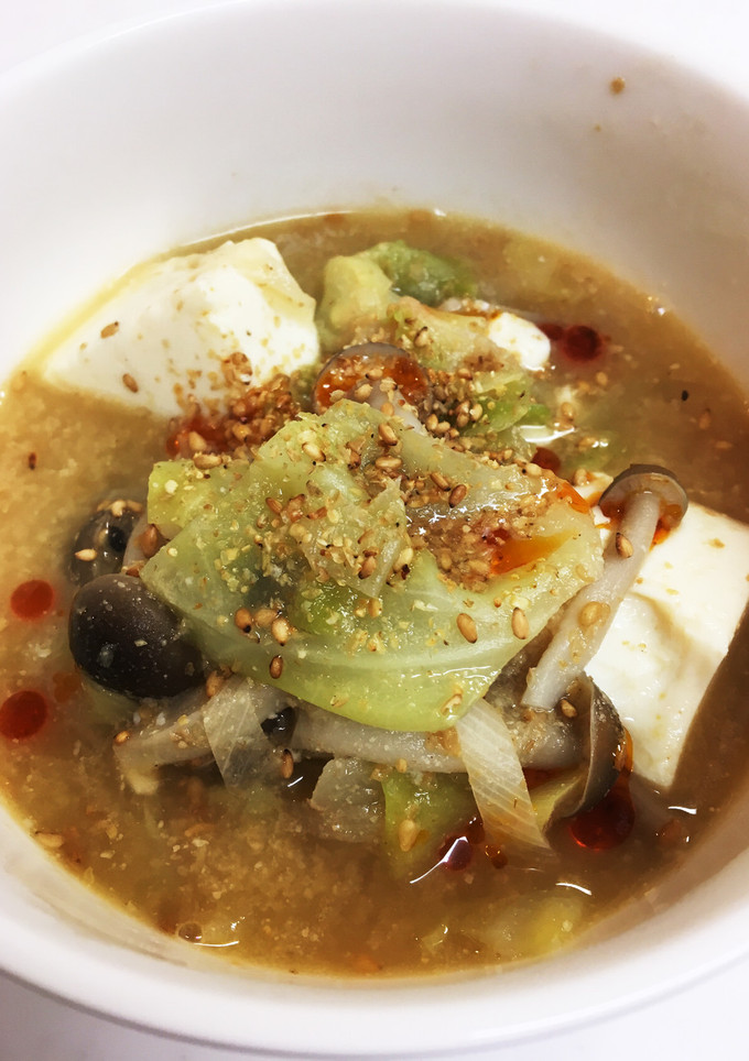 野菜ときのことと豆腐の胡麻味噌スープ-レシピのメイン写真