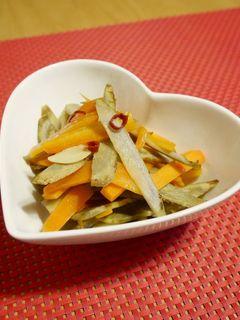 ペペロンチーノ風きんぴらゴボウ-レシピのメイン写真