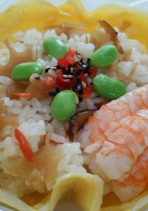 ひな祭り＊卵deお花＊かわいいちらし寿司-レシピのメイン写真