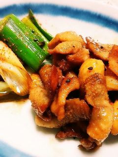 フライパンで♪鶏皮の★焼き鳥風★おつまみ-レシピのメイン写真