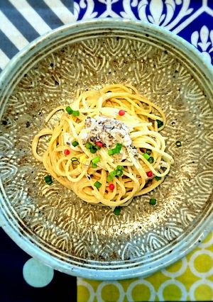 簡単！早い！サバ缶とネギのクリームパスタ-レシピのメイン写真