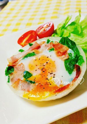 ♡オニオンカップのベーコンエッグ♡-レシピのメイン写真