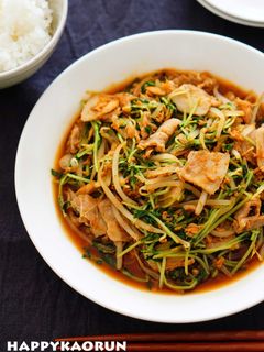 節約おかず!豆苗の豚バラ炒め-レシピのメイン写真