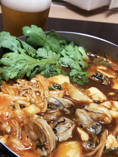 かき豆腐の土手鍋 韓国風 簡単で美味しい-レシピのメイン写真