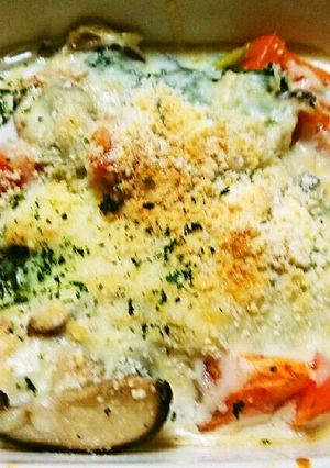 鮭とねぎとしいたけの味噌グラタン-レシピのメイン写真
