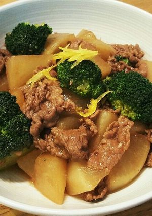 牛肉大根ブロッコリーのオイスターソース煮-レシピのメイン写真