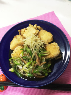 豆腐天ぷら ネギ餡がけ-レシピのメイン写真