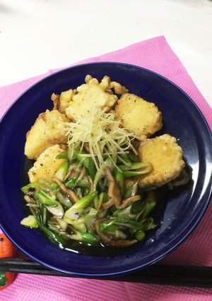豆腐天ぷら ネギ餡がけ-レシピのメイン写真
